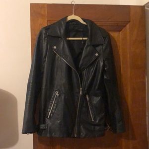 Black Faux leather Zara jacket with silver hardwear